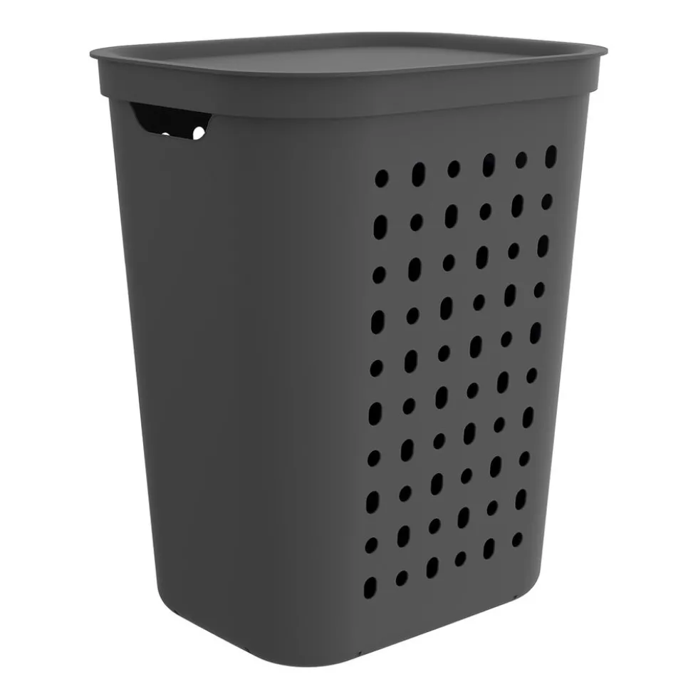 Kosz na bieliznę do prania Rotho Jona, 55 L, antracytowy