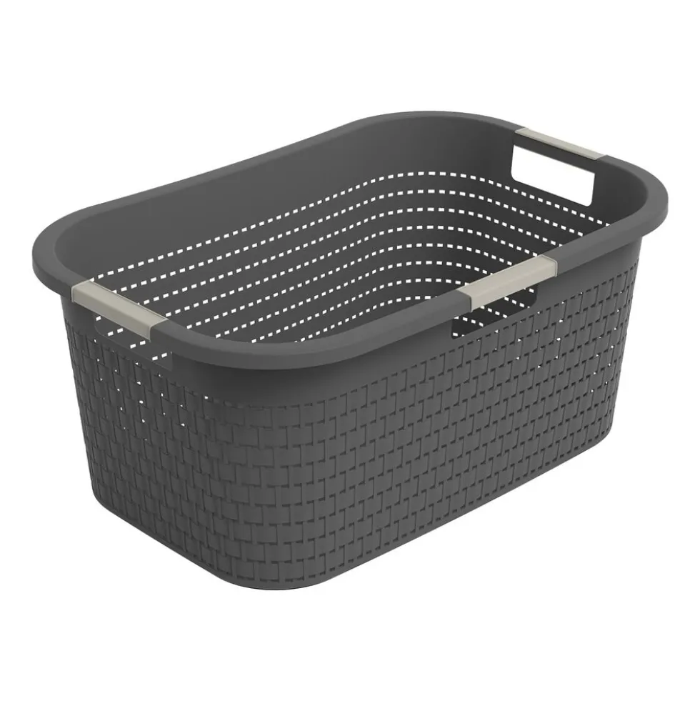 Kosz na pranie Rotho Country, 40 L, czarny