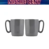 Kubki ceramiczne do espresso Vialli Design Fuori, 80 ml, 2 sztuki, szare