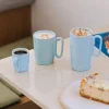 Kubki ceramiczne z uchem, Vialli Design Fuori, 330 ml, 2 sztuki, miętowe