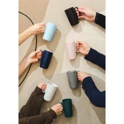 Kubki ceramiczne z uchem Vialli Design Fuori, 330 ml, 2 sztuki, różowe