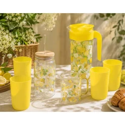 Kubki szklane Florina Citrini, 4 sztuki, 400 ml, żółte