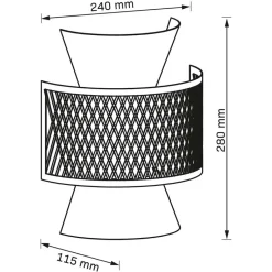 Lampa ścienna Sanico Goldlux Grenada, 24 x 11 x 28 cm, E27