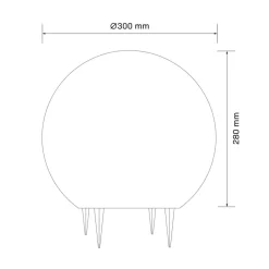 Lampa ogrodowa 30 cm, kula, E27, biała