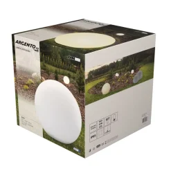 Lampa ogrodowa 30 cm, kula, E27, biała