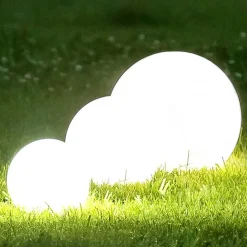 Lampa ogrodowa 50 cm, kula, E27, biała
