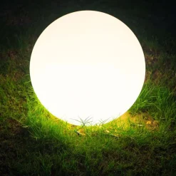 Lampa ogrodowa 50 cm, kula, E27, biała