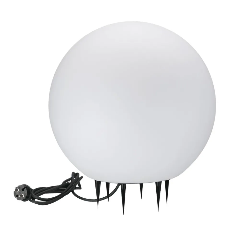 Lampa ogrodowa 40 cm, kula, E27, biała