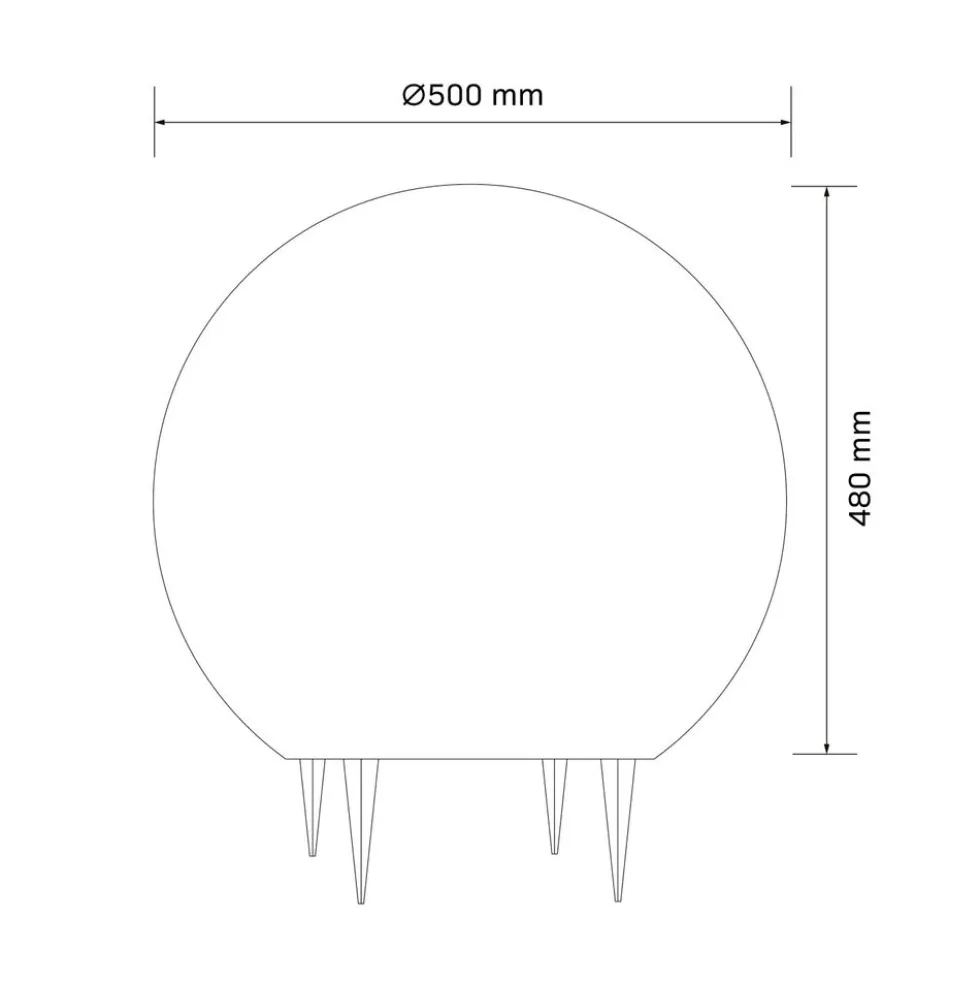 Lampa ogrodowa 50 cm, kula, E27, szara