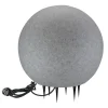 Lampa ogrodowa 40 cm, kula, E27, szara