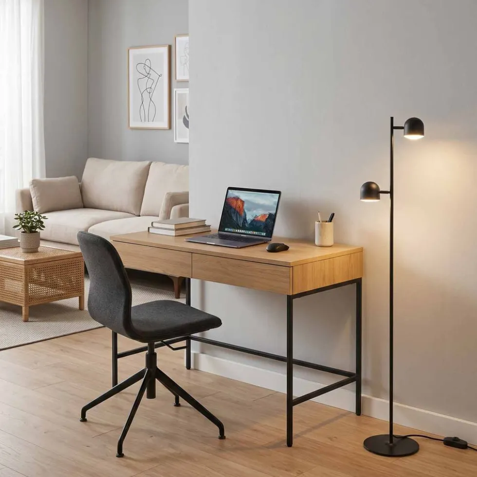 Lampa podłogowa LED Sanico Goldlux Rawi, 3000K, czarna