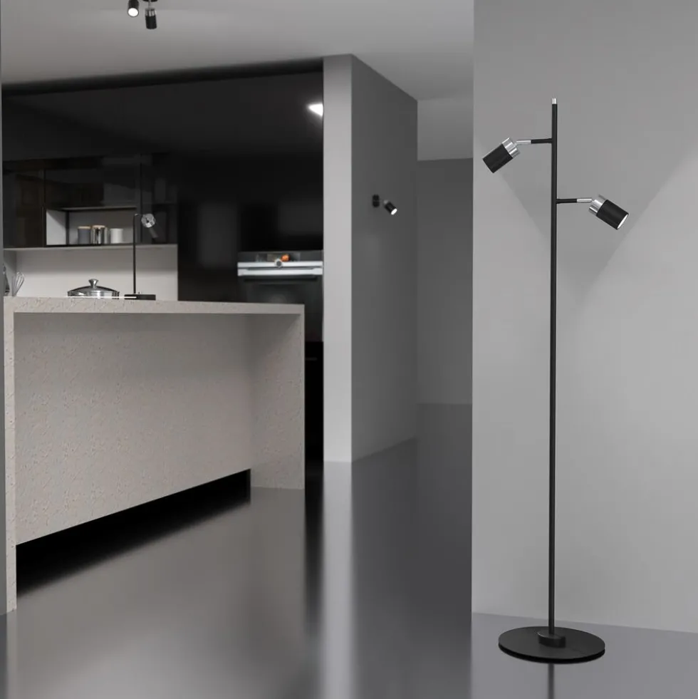 Lampa podłogowa Milagro Joker 2 x GU10, czarna chrom