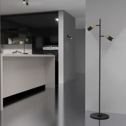 Lampa podłogowa Milagro Joker 2 x GU10, czarno-złota