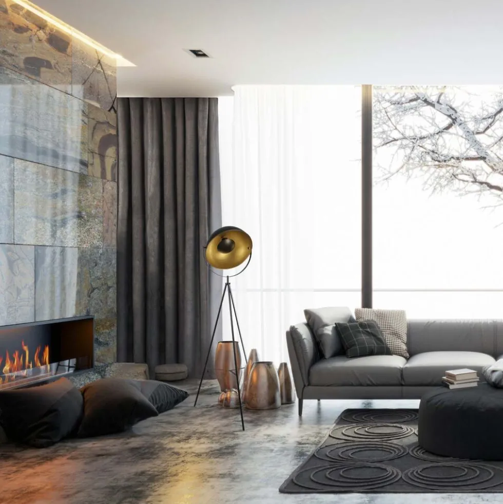 Lampa podłogowa Sanico Goldlux Matylda, E27, czarno-złota