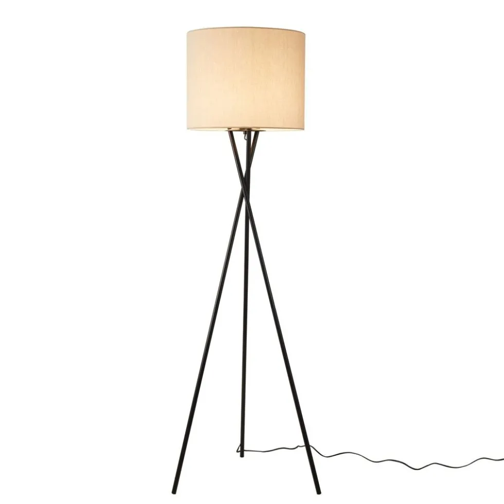 Lampa podłogowa Sanico Goldlux Tekla, E27, len naturalny
