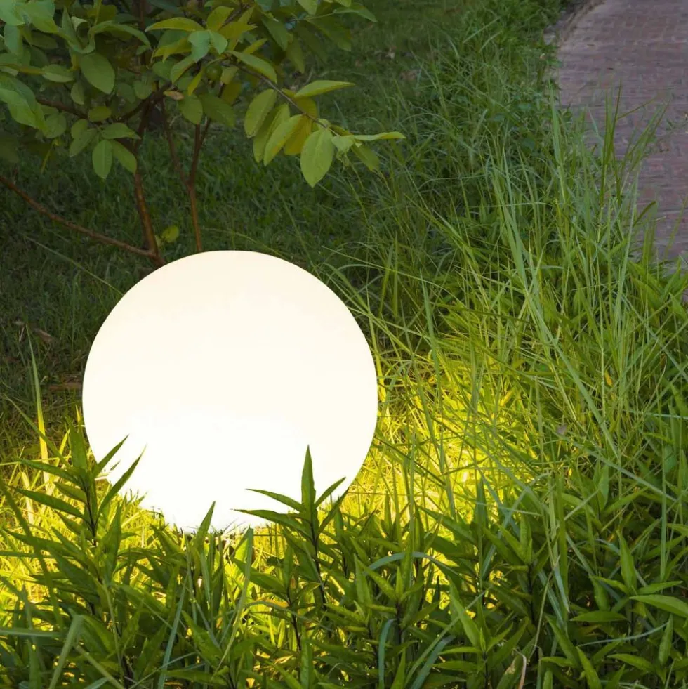Lampa solarna 20 cm Sanico Goldlux, kula, 4000K, biała