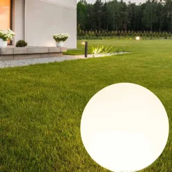 Lampa solarna 20 cm Sanico Goldlux, kula, 4000K, biała