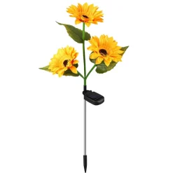 Lampa solarna LED Meven, 3 kwiaty słonecznika, 3 diody LED