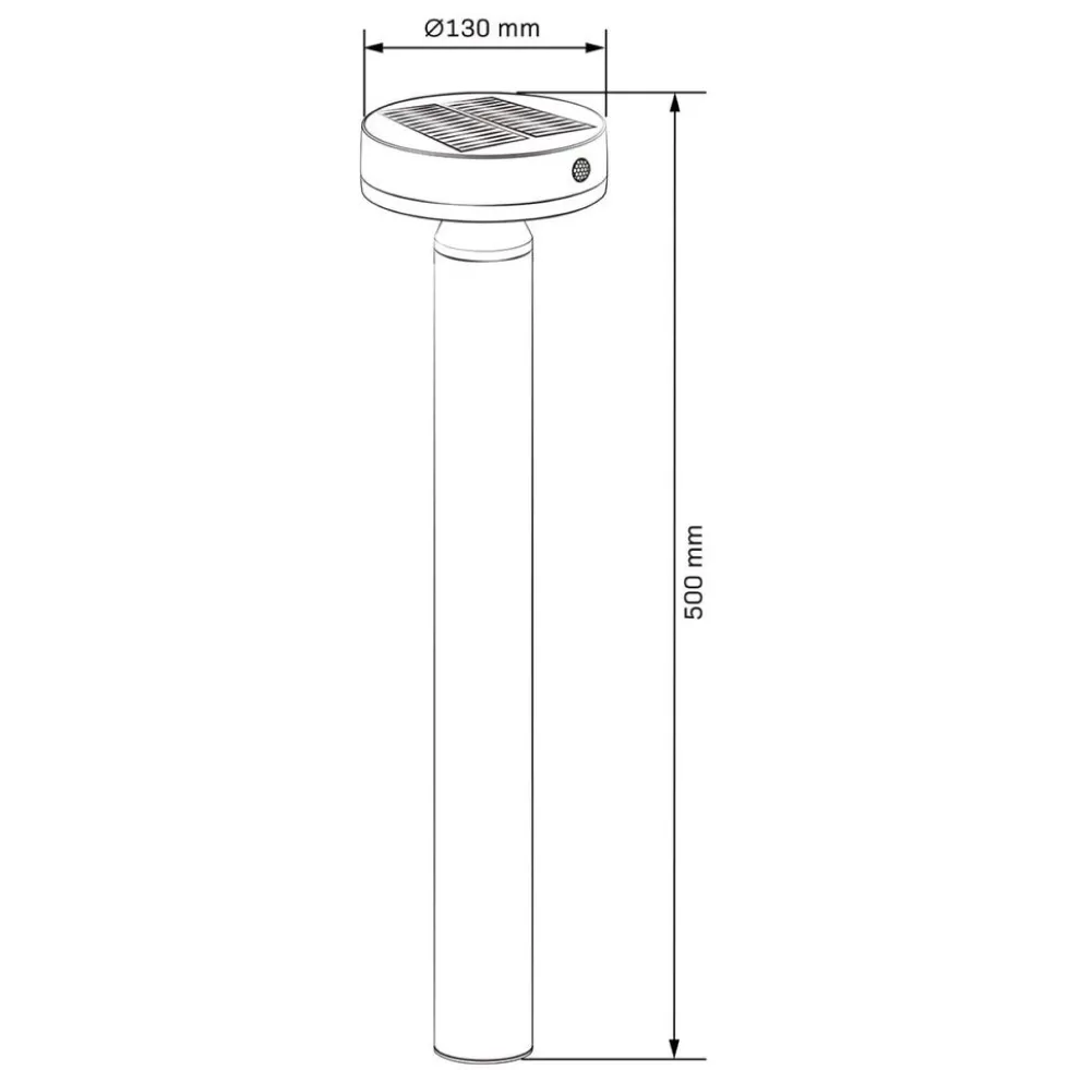 Lampa solarna LED Sanico Goldlux Gwinea, czujnik PIR, stojąca 50 cm, 4000K