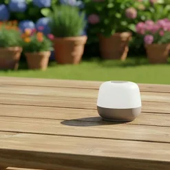 Lampa stołowa LED Sanico Goldlux Samba, USB-C, brązowa