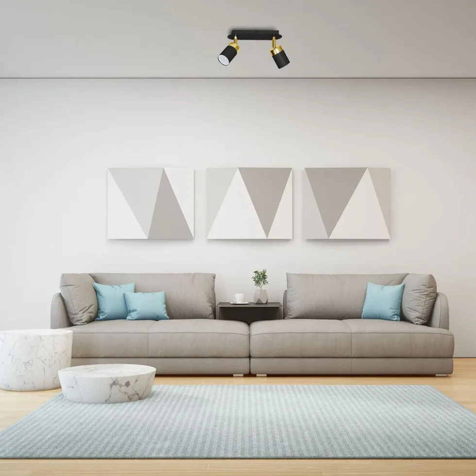 Lampa sufitowa Milagro Joker 2 x GU10, czarno-złota