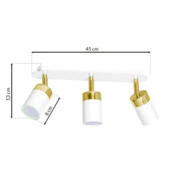 Lampa sufitowa Milagro Joker 3 x GU10, biało-złota