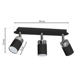 Lampa sufitowa Milagro Joker 3 x GU10, czarny chrom
