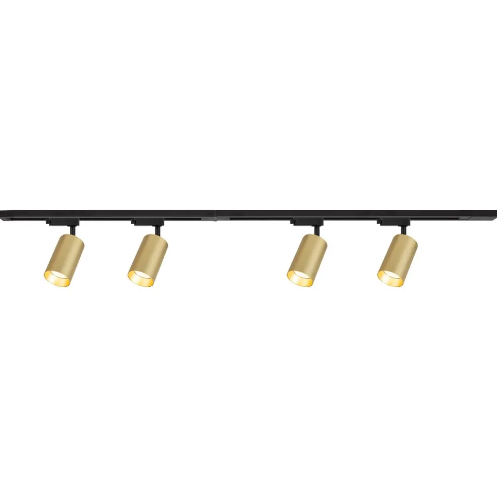 Lampa sufitowa Milagro Pipe Track 4 x GU10, na szynie, 1,5 m, złoty