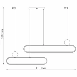 Lampa wisząca LED Sanico Goldlux Florentyna, 48 W, 4000K, złoto-czarna