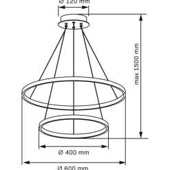 Lampa wisząca LED Sanico Goldlux Lea 2, 35 W, 4000K, srebrna