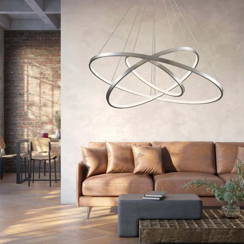 Lampa wisząca LED Sanico Goldlux Lea 3, 60 W, 4000K, srebrna