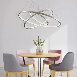 Lampa wisząca LED Sanico Goldlux Lea 3, 60 W, 4000K, srebrna