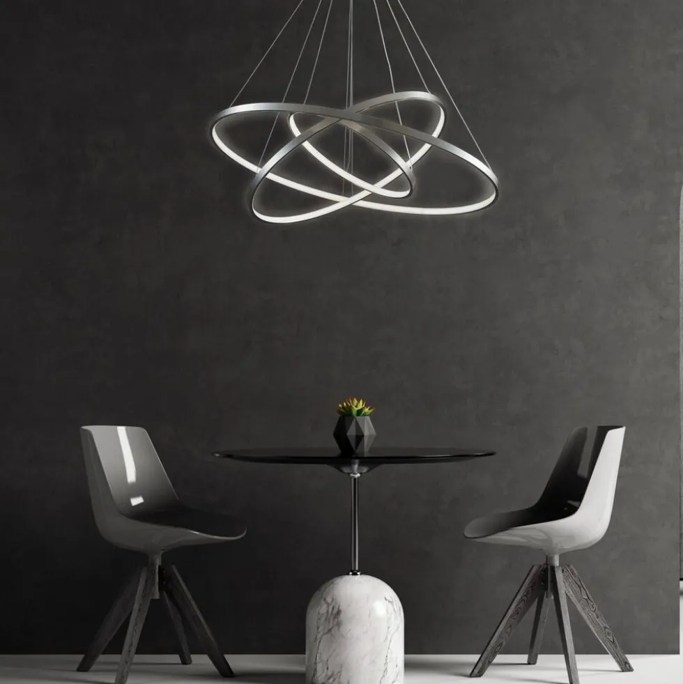 Lampa wisząca LED Sanico Goldlux Lea 3, 60 W, 4000K, srebrna