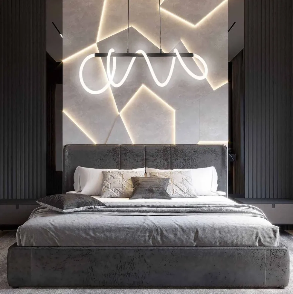 Lampa wisząca LED Sanico Goldlux Emma, 38 W, 4450lm, 4000K, czarna