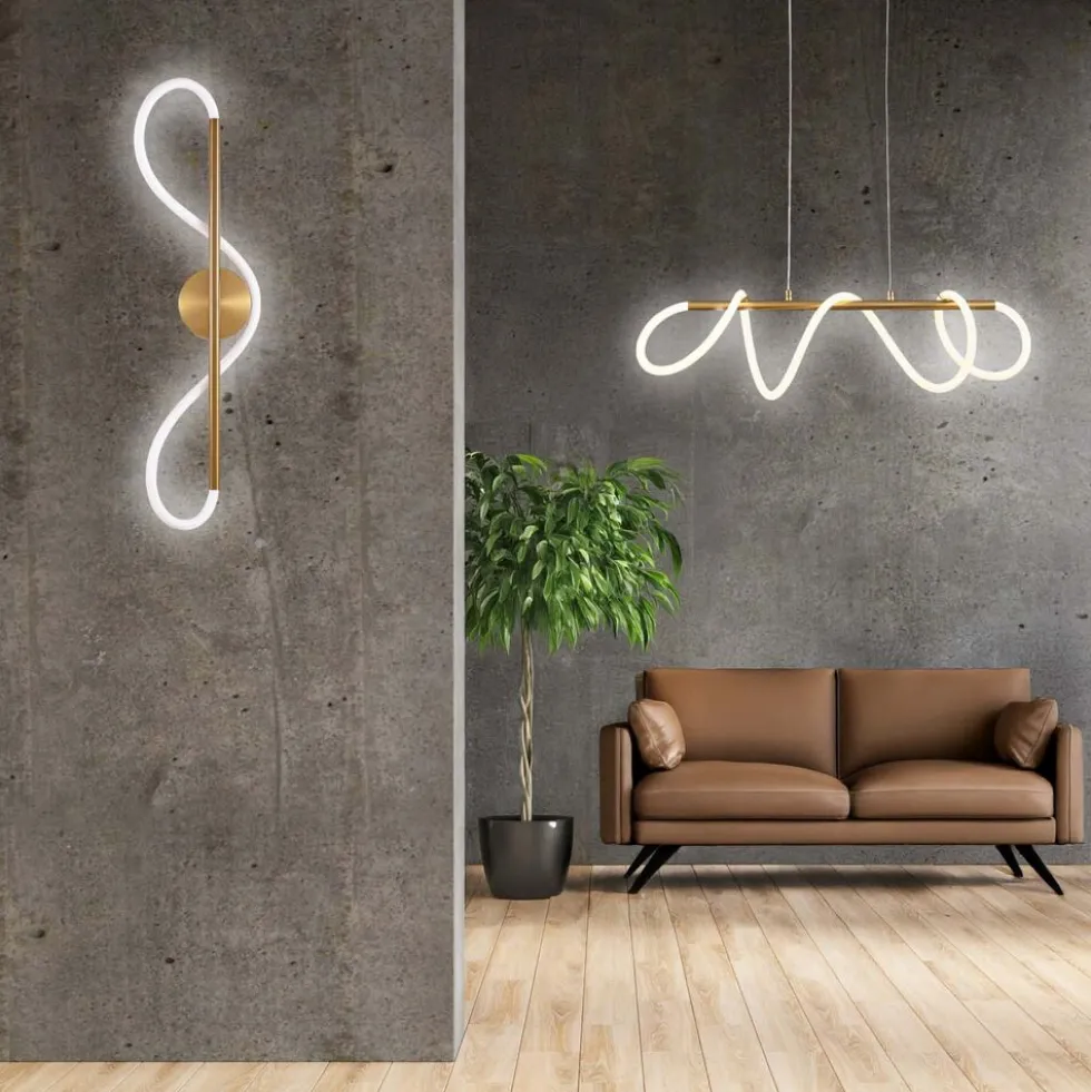 Lampa wisząca LED Sanico Goldlux Emma, 38 W, 4450lm, 4000K, złota