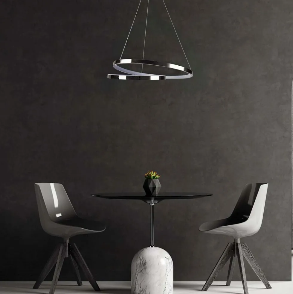 Lampa wisząca LED Sanico Goldlux Zefira, 50 cm, 4000K, nikiel