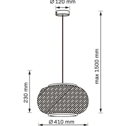 Lampa wisząca Sanico Goldlux Emilia, 41 x 23 cm, E27