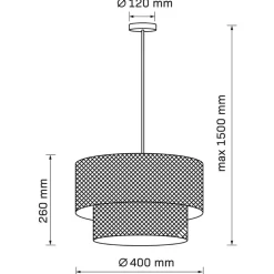 Lampa wisząca Sanico Goldlux Takara, 40 x 26 cm, E27