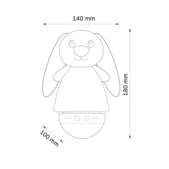 Lampka LED Sanico Goldlux, Królik, różowa, z pozytywką
