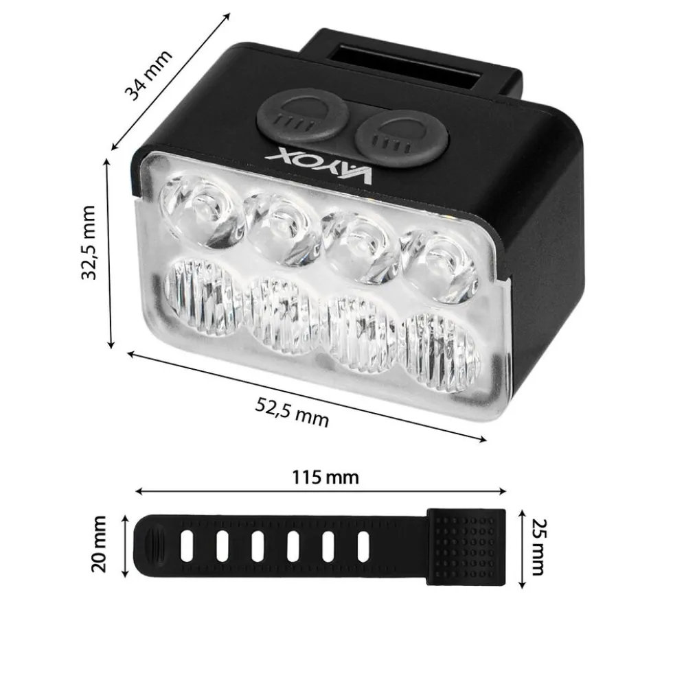 Lampka rowerowa przednia Vayox VA0151, 900 lm, akumulatorowa