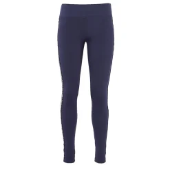 Legginsy damskie, niebieskie z lampasem Love, S/M, z wysokim stanem