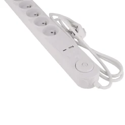 Listwa zasilająca z wyłącznikiem Hykker, 6 gniazd, USB-A, USB-C
