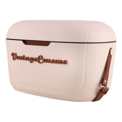 Lodówka turystyczna Vintage Cuisine, 18,8 l, z paskiem do przenoszenia, beżowa