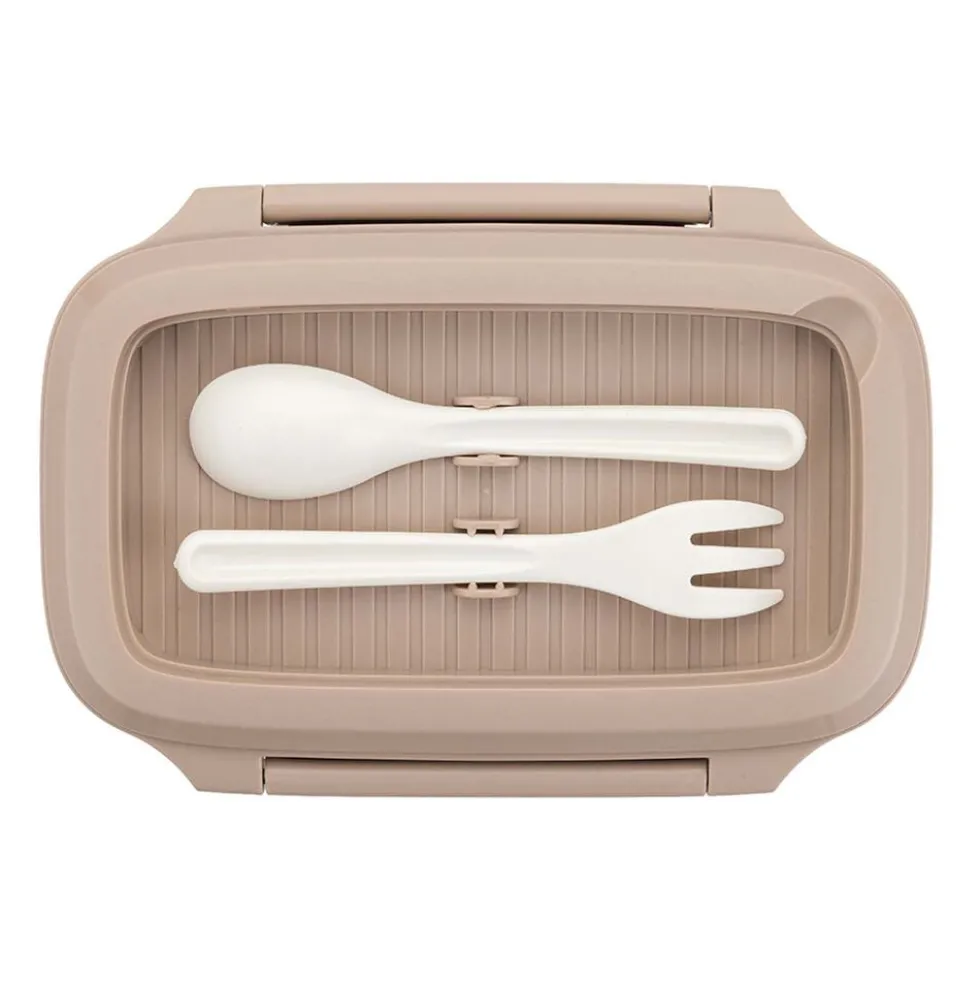 Lunchbox Florina, 1 l, z łyżką i widelcem, beżowy