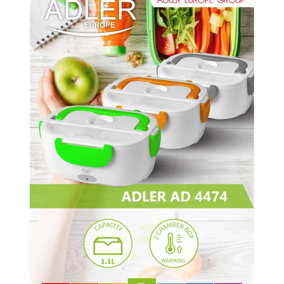 Lunchbox podgrzewany Adler AD 4474, zielony