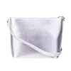 Mała torebka damska z ażurowym wzorem, 30 x 22 x 12 cm, srebrna