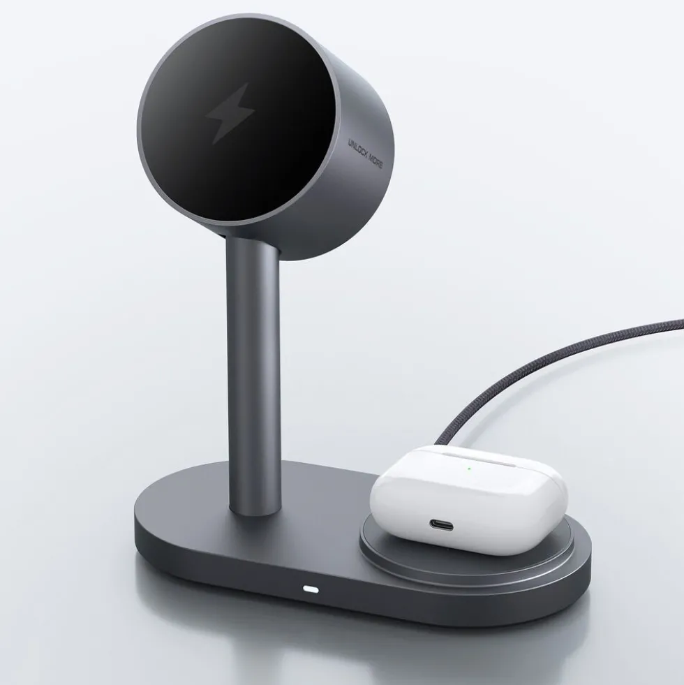 Magnetyczna ładowarka bezprzewodowa 2 w 1 Aukey LC-MC213, QI2.2, 25 W