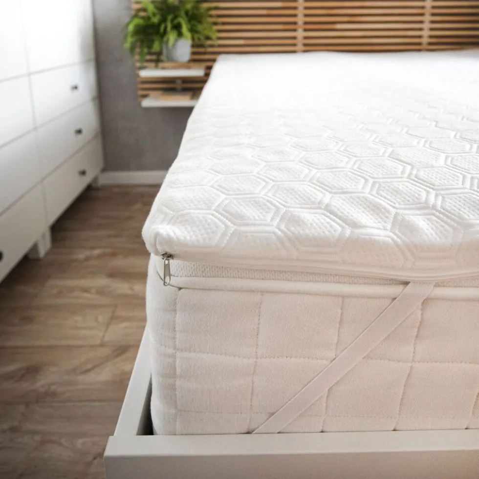 Materac nawierzchniowy 200 x 200 x 3 cm Relaxa Soft, biały
