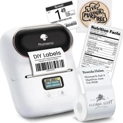 Mini drukarka etykiet Extralink, biała, Bluetooth