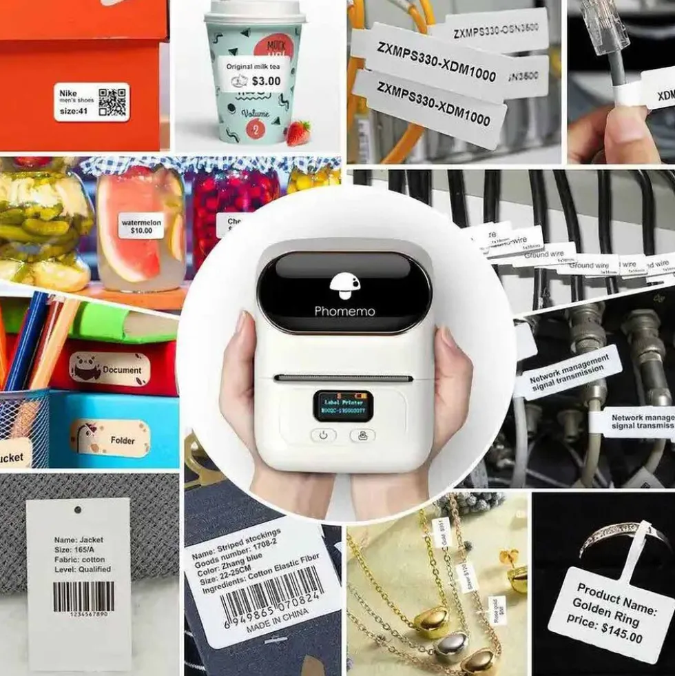 Mini drukarka etykiet Extralink, biała, Bluetooth